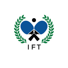 IFT Table Tennis Company logo. IFT Ping Pong Sports paddle logo design for entrepreneur and business. IFT Branding Design best icon.
