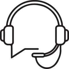 customer support, call center, communication icon, help desk, headset icon, speech bubble, tech support, teamwork, service agent, minimal icon, black and white, interaction