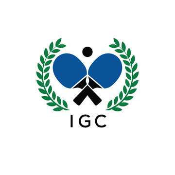 IGC Table Tennis Company logo. IGC Ping Pong Sports paddle logo design for entrepreneur and business. IGC Branding Design best icon.
