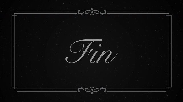 Fin translation finish text writing 4K animation for ending movie