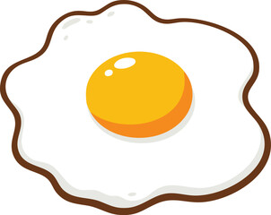 A cartoon drawing of a fried egg with a runny yolk.