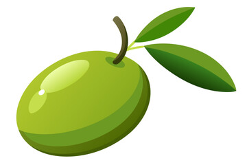 green olive with leaf