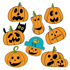 The Jack o lantern for Halloween or Holiday concept