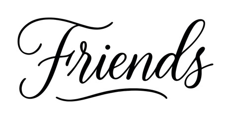 Friends in stylish cursive font design