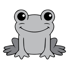 Cute Smiling Cartoon Frog