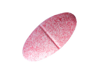 pink pills isolated on white