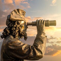 Bronze statue of a sea captain