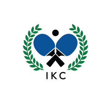 IKC Table Tennis Company logo. IKC Ping Pong Sports paddle logo design for entrepreneur and business. IKC Branding Design best icon.
