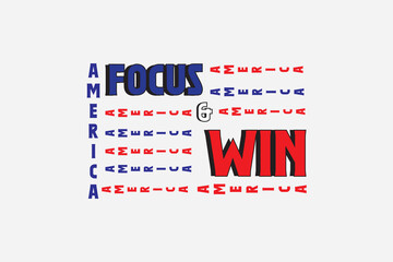 Focus & Win &ndash; Motivational Typography T-Shirt Design