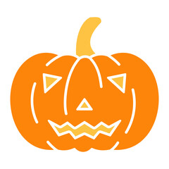 Jack O Lantern Flat Color Icon Vector Illustration