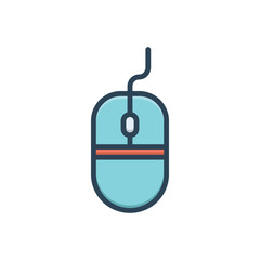 Color illustration icon for mouse