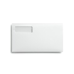 White business envelope with a clear window isolated on white background