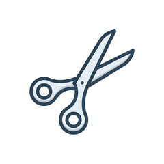Color illustration icon for scissor