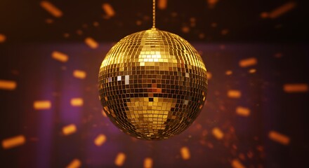 Golden disco ball party background
