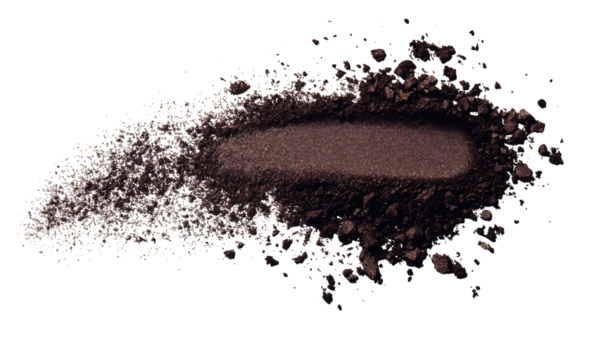 Crushed brown eyeshadow isolated on transparent background, a makeup essential for creating smoky eyes and adding depth and dimension to your eye makeup look