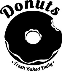 Deliciously tempting donut with bite mark, ready for your bakery or cafe branding needs.