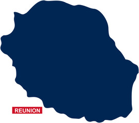 Solid state map of Reunion of France in national colors