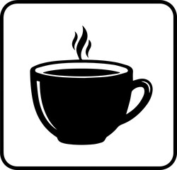 Steaming hot coffee cup icon symbolizing morning energy and warmth for cafe or beverage brands.