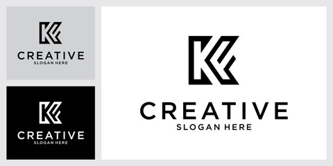Fototapeta premium KF or FK initial letter logo design vector