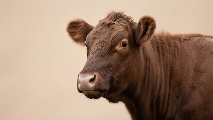 portrait of a brown cow
