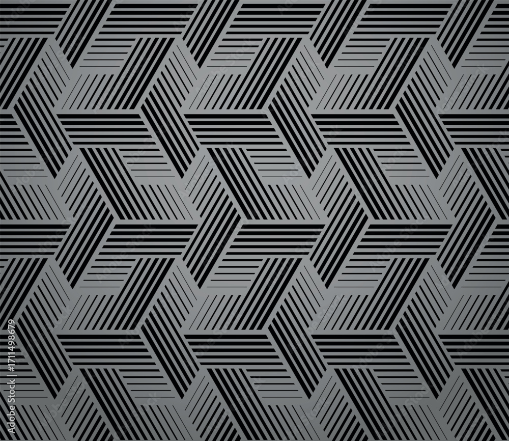 Poster abstract geometric pattern with stripes, lines. seamless vector background. gray and black ornament.