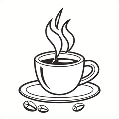 Coffee cup draw hot illustration isolated
