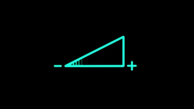 Cyan color volume sound control animation. Volume down and up animation 4k video