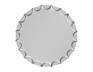 Shiny Silver Metal Bottle Cap 3D Render Isolated on Transparent PNG HD Background for Beverage Packaging Design and Branding. High Resolution Metallic Closure for Soda, Beer, and Drink Product Mockups