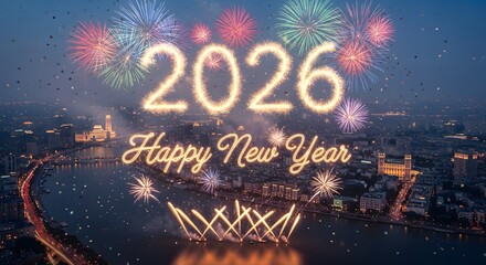 Merry Christmas and Happy New Year 2014 celebration with a winter star and firework party design