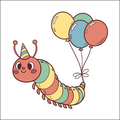 Cute Caterpillar Crawl Illustration
