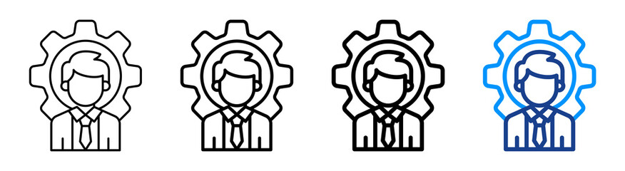 Hr Manager Icon Different Style Outline Collection Set