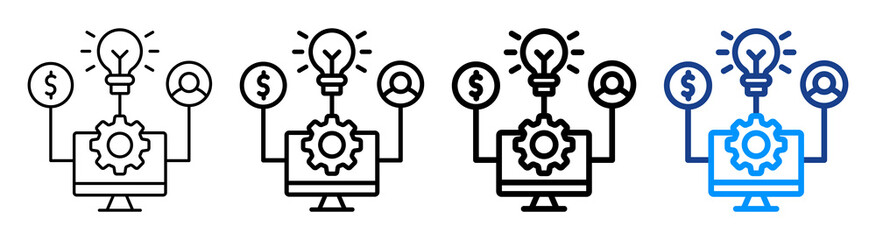 Tech Resource Icon Different Style Outline Collection Set