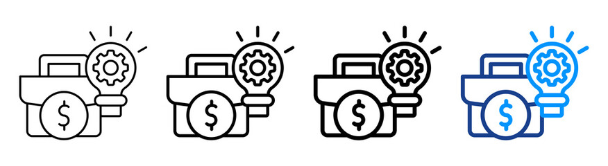 Business Skills Icon Different Style Outline Collection Set