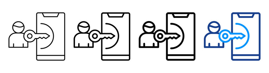 Login Session Icon Different Style Outline Collection Set