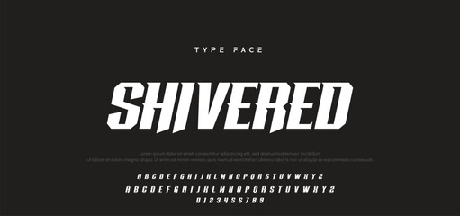 Creative digital modern alphabet fonts. Typography technology electronic dance music future creative font.