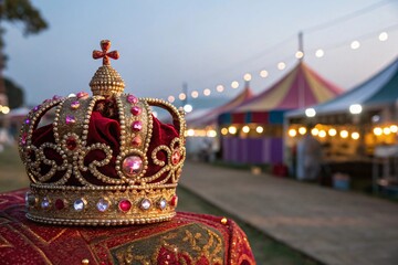 Ravana crown decorated with sequins Dussehra Hindu festivity