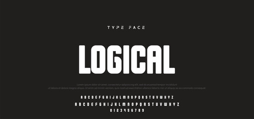 Creative digital modern alphabet fonts. Typography technology electronic dance music future creative font.