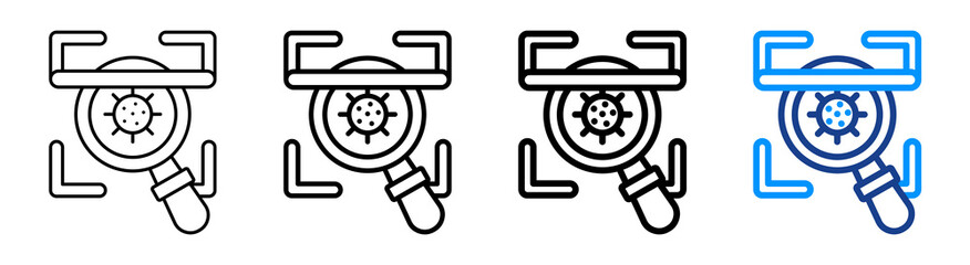 Virus Scan Icon Different Style Outline Collection Set