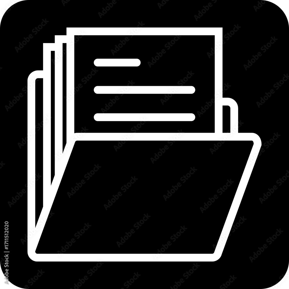 Poster document folder icon for specific paper files and office organization