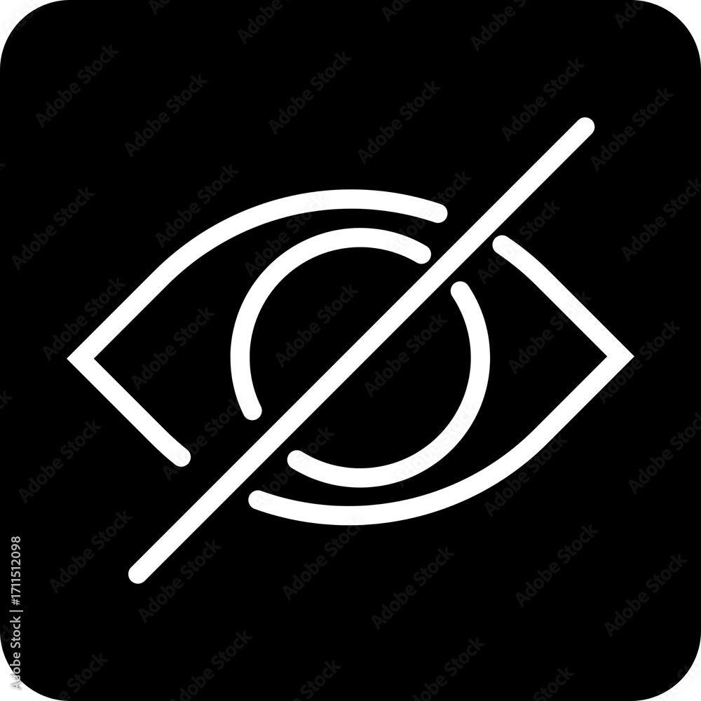 Poster eye with slash icon for hide password and invisible mode