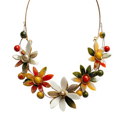 Colorful flower necklace with wire