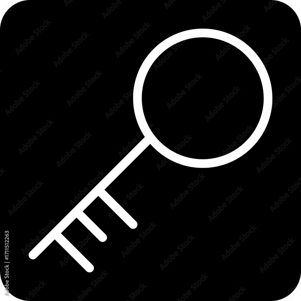 Aufkleber old metal key icon for security access lock and password