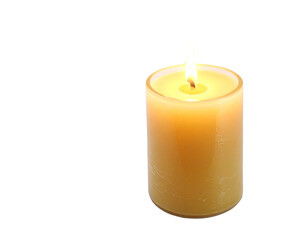 Solitary Candle Glow on Transparent Background Conveying Serenity PNG