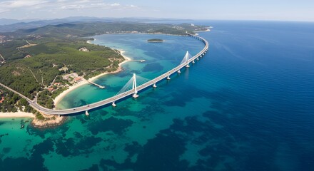 Coastal bridge over turquoise waters