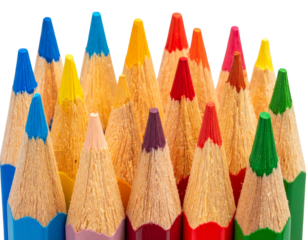 Artfully Arranged Colored Pencils Isolated on Transparent Background PNG