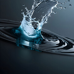 Abstract background of water splashing on a black background idea for freshnes