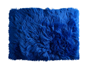 Bold Blue Shag Rug Isolated on Transparent Background Highlighting Cozy Texture PNG