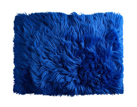 Bold Blue Shag Rug Isolated on Transparent Background Highlighting Cozy Texture PNG