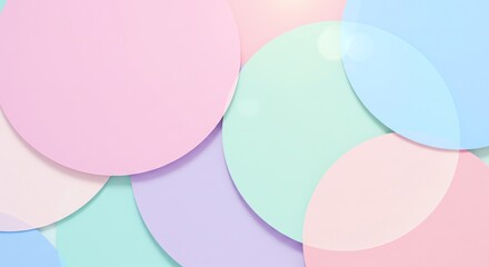 Overlapping circles pastel colors abstract background