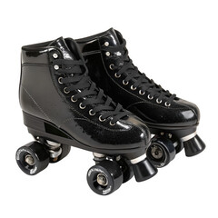 Black roller skates isolated on transparent background